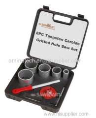 8PC Tungsten Carbide Gritted Hole Saw Set