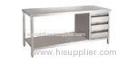 Restaurant / Hotel Stainless Steel Commercial Work Table With Under Shelf