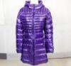 Lady Winter Bright Surface Slim Thick Long Down Warm Jacket with hood