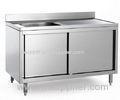 Hotel Commercial Single Bowl Commercial Stainless Steel Sinks Cabinet / Drainboard