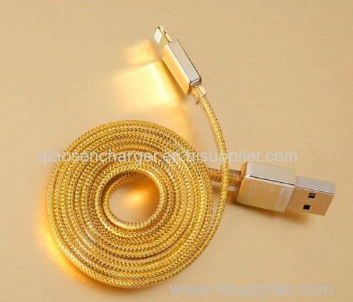 2015 New brand REMAX golden USB cable ,double sides USB cable for mobile phone