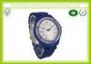 Blue Water Resistant Japan Movt Quartz Watch For Ladies With Alloy Bracelet