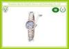 Classic Japan Movement Quartz Female Watches , White Print Band Lady Wristwatch