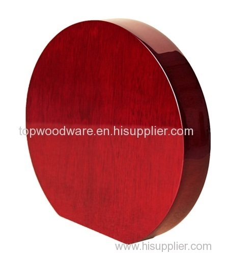 Round rosewood glossy standing awards recognition plaque