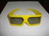 Yellow Plastic Frame Linear Polarized 3D Glasses For Tech Museum