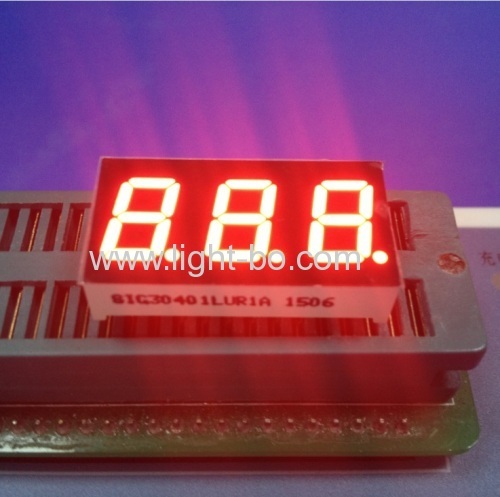 Ultra Red 0.4" 3 digit segment led display common cathode for Instrument Panel