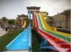 Aqua park equipment fiber glass water slide aqua park 12m height red