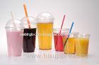 Clear Disposable Plastic Bubble Tea Cups , Smoothie Cups 700ml 22oz
