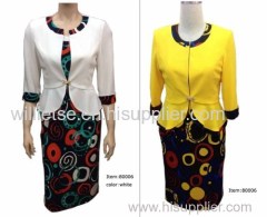 Yellow/White Jacket Color Circle Plus Size Clothing