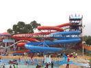 Outdoor Family Entertainment 2 lane Spiral Slides Combination Amusement Park Water Slides