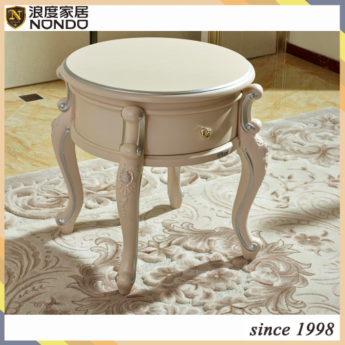 European style round coffee table wood tea table
