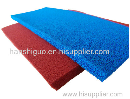 open cell silicone sponge rubber sheet silicone foam rubber sheet with blue red yellow