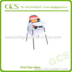 Economical White High Plastic Kids Chair, Multi-Function High Chair for Baby with EN14988