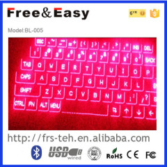 BL005 laser bluetooth keyboard layout