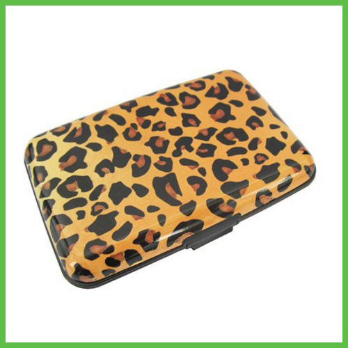 Leopard patten Metal Card Holder