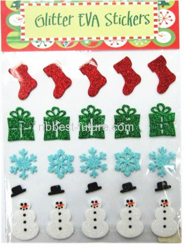 Christmas glitter EVA Foam sticker