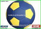 Shiny PVC Leather Blue Football Soccer Ball Standard Size And Weight