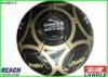 Customize Mini Training Soccer Ball Full Size Football , Black and Golden