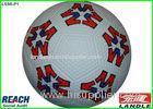 White Rubber Footballs Standard Size Soccer Ball , Pimple / Pebble Surface