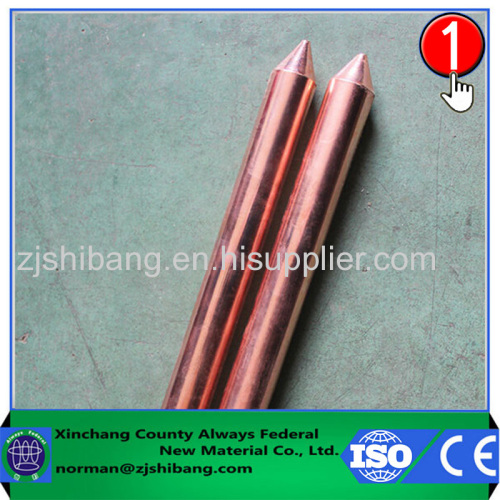 Copper ground rod grounding for lightning protection