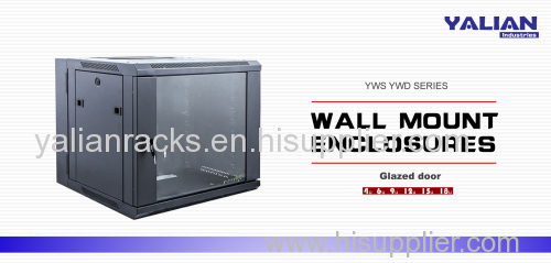 4U 6U 8U 9U 12U 15U 18U single section wall mount cabinets glass door RAL 9005