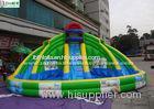 Green Pororo Double Lane Kids Inflatable Pool Slide Made Of 0.55MM PVC Tarpaulin
