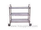 3 Tier Polished Durable Stainless Steel Kitchen Shelves With Wheels