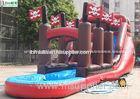 Pirate Long Commercial Grade Inflatable Water Slide Jumper for Garden , Park