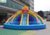 Backyard Rainbow Commercial Inflatable Water Slides with Pool , Double Lane