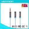 3 Pole Male to 2 Female 3.5mm Stereo Audio Cable High End Digital Coaxial Audio Cable
