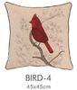 Poly Linen Bird Embroidered Decorative Pillows For Chair Bedding , 18 x 18 Pillows