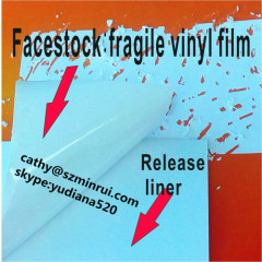 anti-counterfeiting label usage and raw material semi-gloss white destructible vinyl