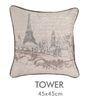 18x18 Decorative Tower Printed Cushion Covers Square For Bedding Chair