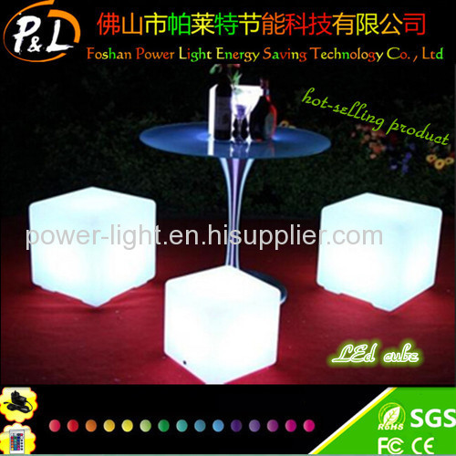 Modern Garden Furniture LED Light Cube Chair