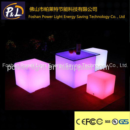 LED Furniture Colorful Garden Illuminated Cube Chair