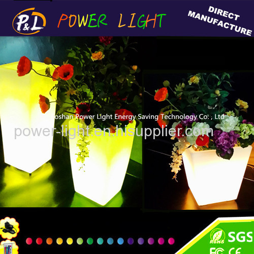 Wedding Party Office Decorative Square Cubic LED Flower Pot