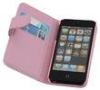 Microfiber Classical Red PU Leather Iphone Case With Card Slot For Girls