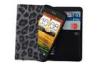 HTC One S Hard Shell PU Leather Cell Phone Case Wallet With Leopard Printed