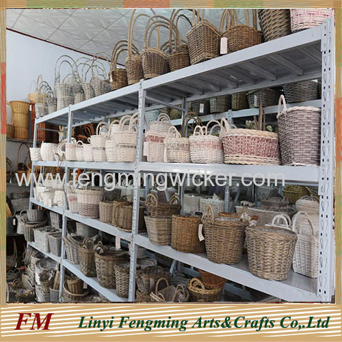 3pcs rectangle wicker basket for wedding decoration with handle