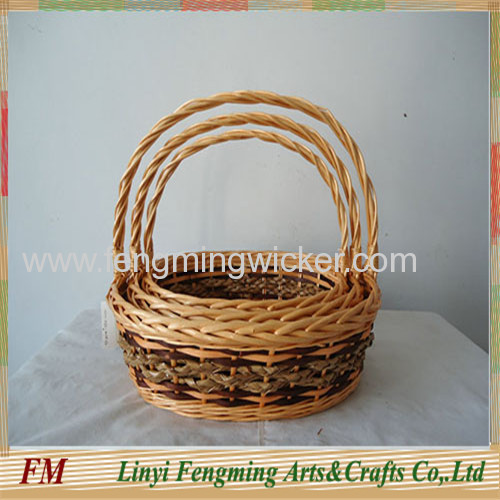 purple woven willow gift storage basket