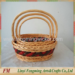 Handmade oval wicker gift basket