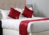 200TC King Size Hotel Bed Sheets With Polyester Red Runner , Contemporary Luxury Bedding