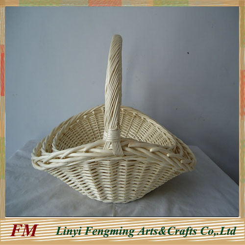 3pcs brown flower wicker decoration baskets wicker baskets with handles