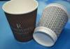 Commercial Hot Water / Tea 10oz Ripple Paper Cups With Lids For Hot Drinks