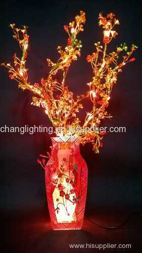 Led craft glass vase lights Electroplating flower USB