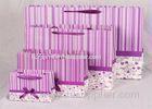 Pink Rigid Colored C1S Printed Paper Shopping Bags , Craft Paper Bag OEM ODM