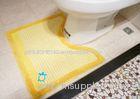 Yellow Stripe anti slip Toilet Floor Mat with Embroidery 65% Cotton + 35% Polyester