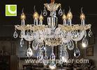 Silver 230V / 240V 12 Light Chandelier Crystal Ceiling Lamp for High End hotel