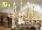 Transparent / Golden Crystal E14 / E12 Contemporary Chandelier Lighting For Living Room