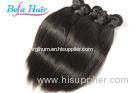 Natural Black 20 Inch Yaki Straight Hair Extensions Human Hair Wefts